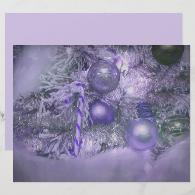 Lámina Ornamentos Navidades Purple Elegant Árbol de vacac (Anverso / Reverso)