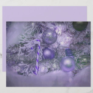 Lámina Ornamentos Navidades Purple Elegant Árbol de vacac