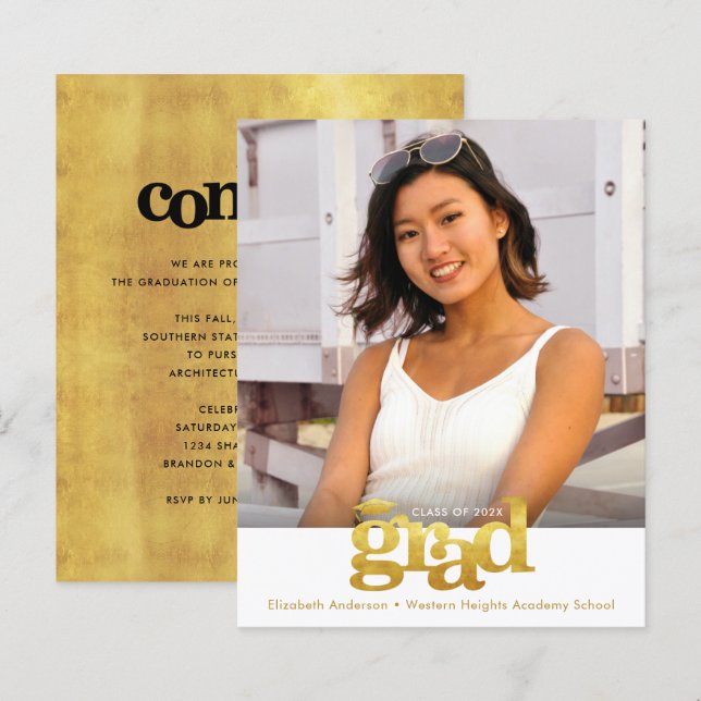 Lámina Oro Blanco Presupuesto Foto Graduación Negrita Gor (Anverso / Reverso)