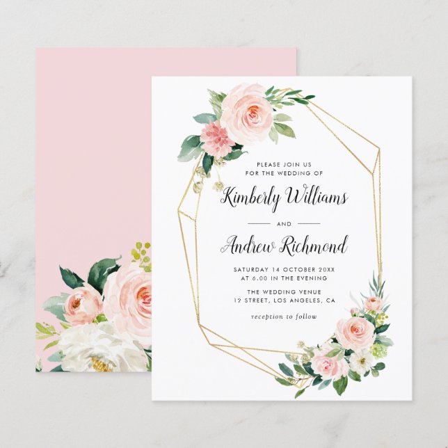 Lámina oro elegante y geométrico floral rugoso (Anverso / Reverso)