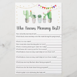 Lámina Oro Fiesta Cactus que conoce a mamá mejor juego