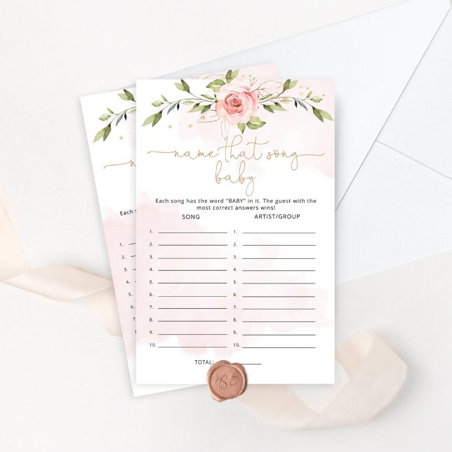 Lámina Oro floral Nombre esa canción juego de ducha bebé (Subido por el creador)