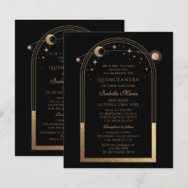 Lámina Oro negro celeste bilingüe quinceañera española