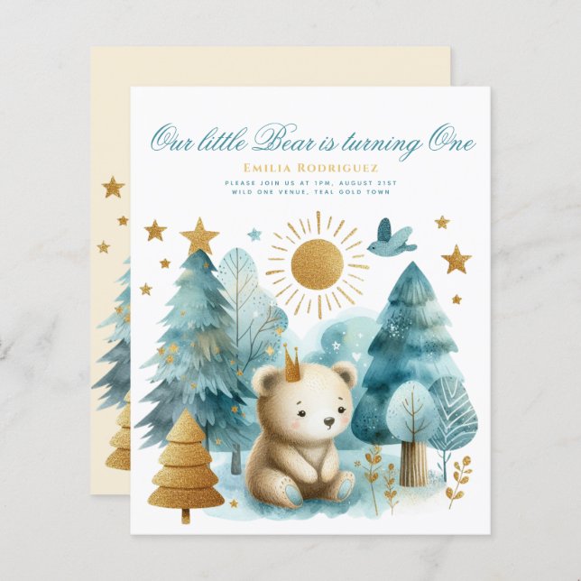 Lámina Oro Verde azulado de 1 cumpleaños salvaje (o EDIT  (Anverso / Reverso)