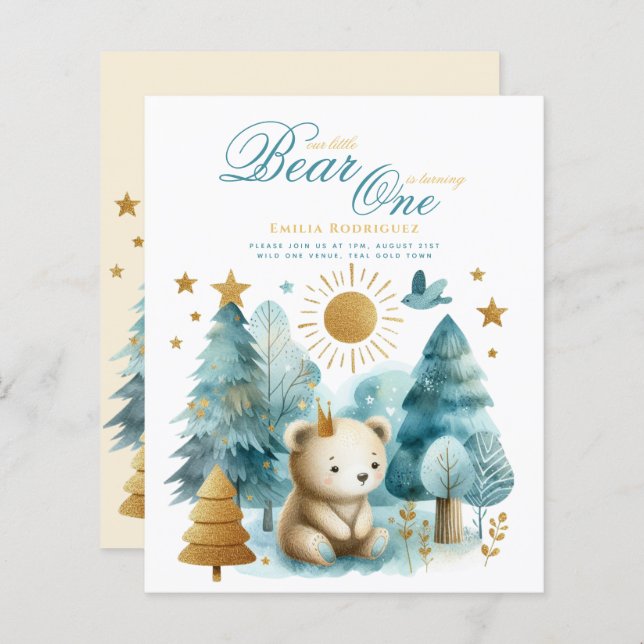 Lámina Oro Verde azulado de 1 cumpleaños salvaje (o EDIT  (Anverso / Reverso)