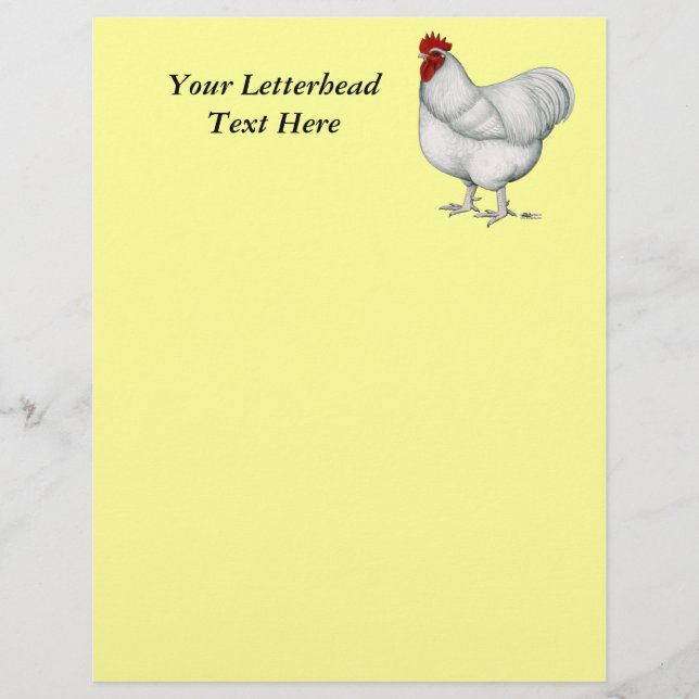Lámina Orpington White Rooster (Anverso)