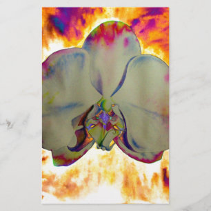 Lámina Orquídea de fuego, acuarela abstracta floral