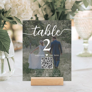 Lámina Oscuro 2 Boda fotográfico QR Código Número de tabl