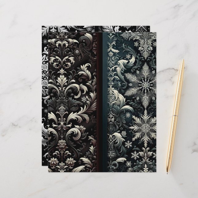 Lámina Oscuro invierno Gótico Papel Craft Cardstock (Anverso/Reverso In Situ)