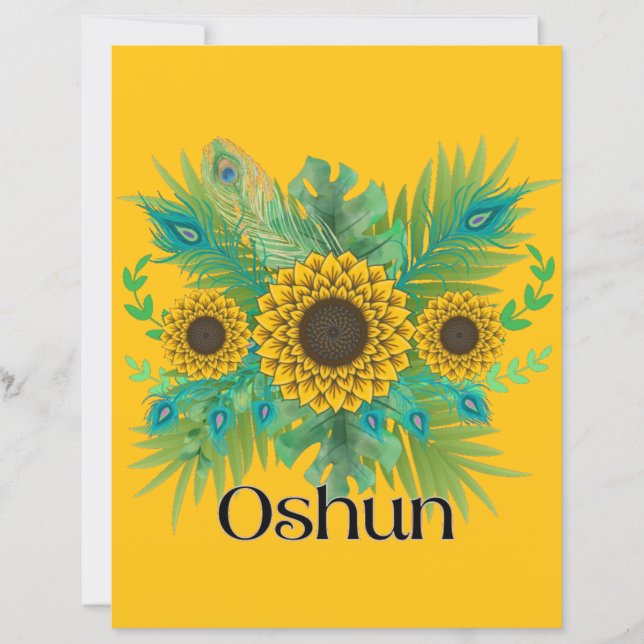 Lámina Oshun Goddess Sunflowers (Anverso)