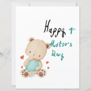 Lámina Osito bebé felicita el 1 día de la madre