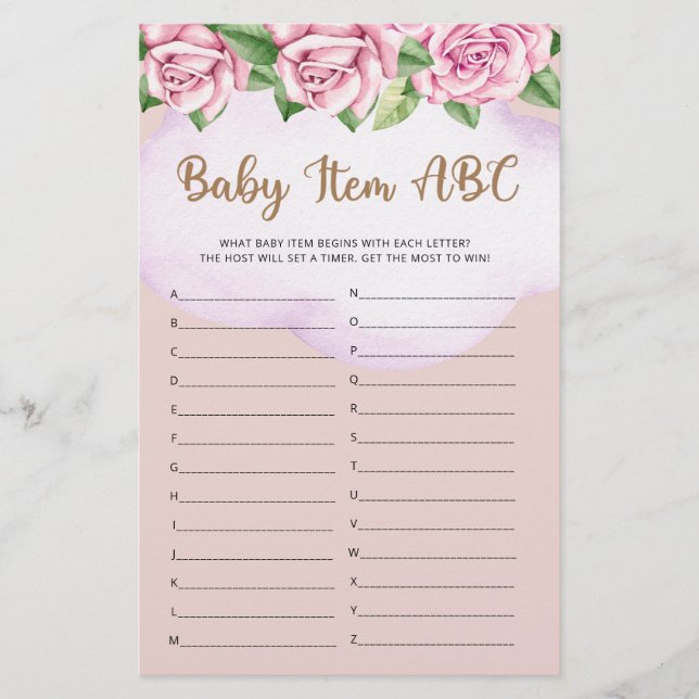 Lámina Osito de peluche chica ducha bebé Bebé Artículo AB (Anverso)