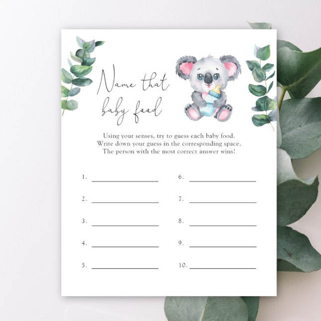 Lámina Osito Koala - Nombra a ese bebé juego de la ducha  (Subido por el creador)