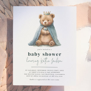 Lámina Osito Real Teddy Prince Boy Invitación de Cumpleañ