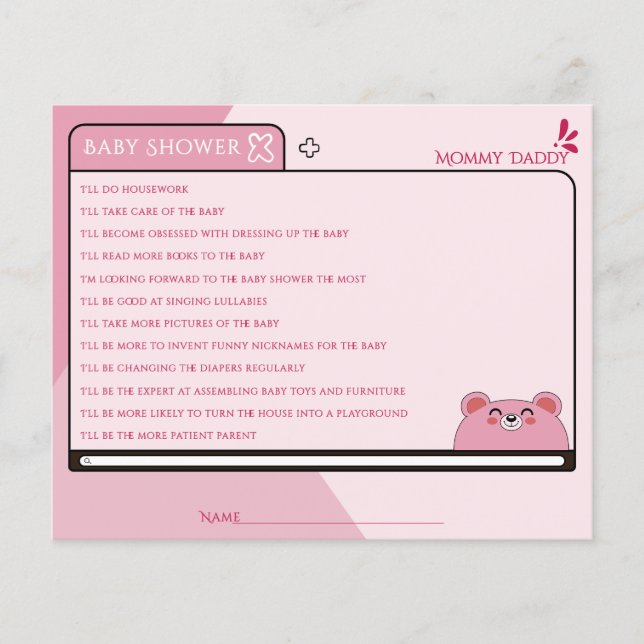 Lámina Osito Rosa Lindo Bebé Pantalla De Computadora Adiv (Anverso)