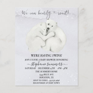Lámina Ositos de oso polar para Baby Shower de gemelos de