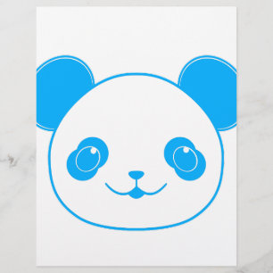 Lámina Oso azul de Kawaii Panda