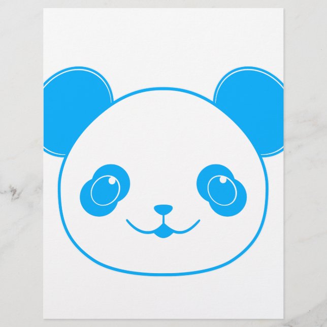 Lámina Oso azul de Kawaii Panda (Anverso)