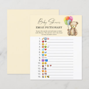 Lámina Oso con globos \ juego piccionario de Emoji