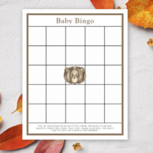 Lámina Oso de calabaza - Juego de bingo para baby shower