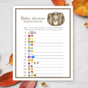 Lámina Oso de calabaza otoñal - emoji de ducha para bebés