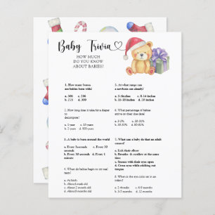 Lámina Oso de invierno - Baby Trivia   Juego Baby Shower