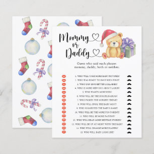 Lámina Oso de invierno - juego de baby shower para mamá o
