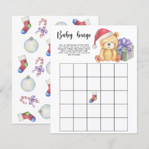 Lámina Oso de invierno - Juego de bingo para baby shower
