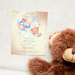 Lámina Oso de peluche con globos ducha de bebé presupuest