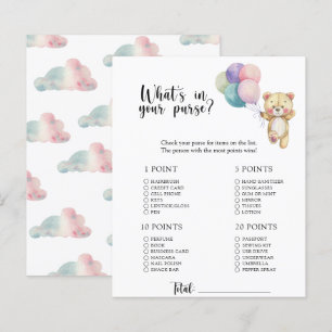 Lámina Oso de peluche - Juego de baby shower ¿Qué hay en 