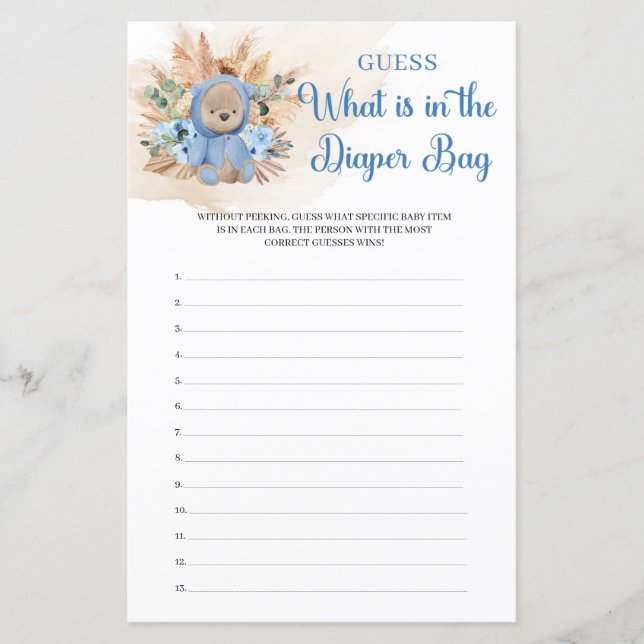 Lámina Oso de peluche tropical lo que está en la bolsa de (Anverso)