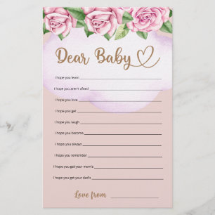 Lámina Oso de Teddy chica ducha bebé Queridos deseos del 