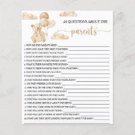 Lámina Oso en bolas 20 Preguntas sobre el juego de los pa