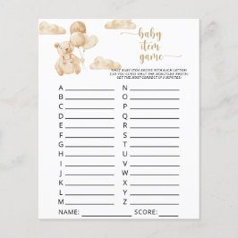 Lámina Oso en globos \ Juego de Bebé