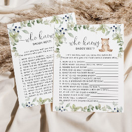 Lámina Oso Eucalyptus que conoce mejor a papá bebé ducha