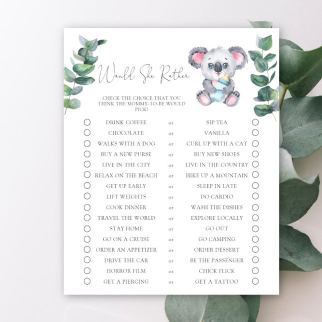 Lámina Oso Koala Prefiere Baby Shower (Subido por el creador)