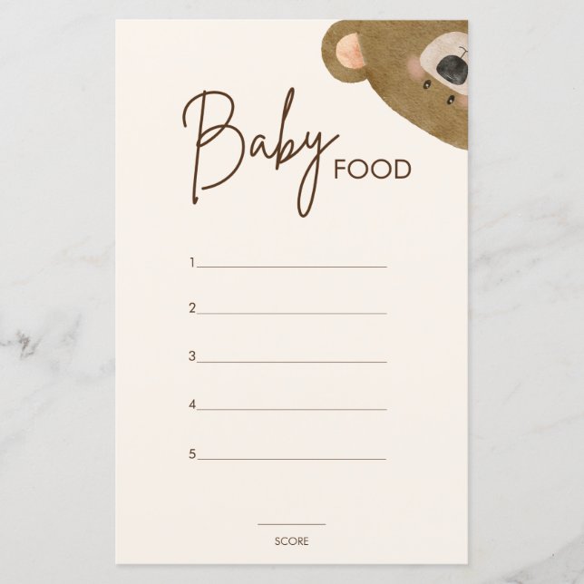 Lámina Oso lindo Podemos anticipar Baby Shower de espera  (Anverso)