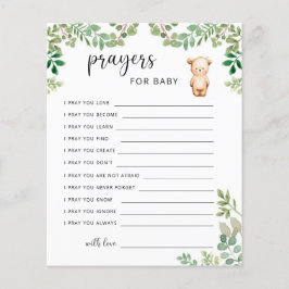 Lámina Oso pequeño - oraciones para el bebé