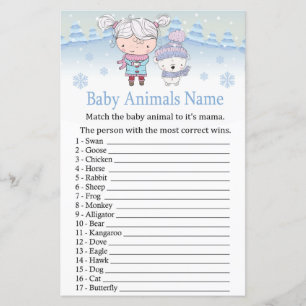 Lámina oso polar Bebé Animales Nombre Juego Ducha de bebé