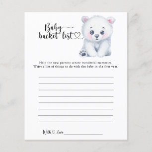 Lámina Oso polar de invierno - Lista de cubo de bebé