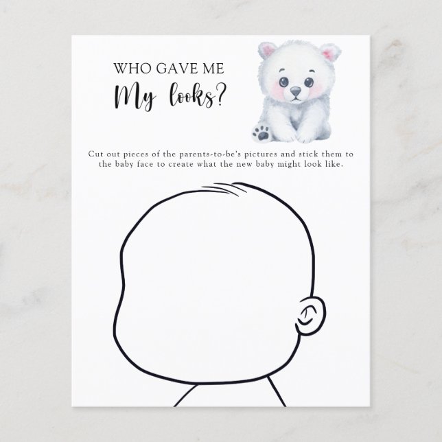 Lámina Oso polar - ¿Quién me dio mi apariencia? (Anverso)