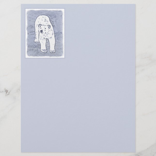 Lámina Oso polar sobre pintura de hielo - Arte de vida sa (Anverso)