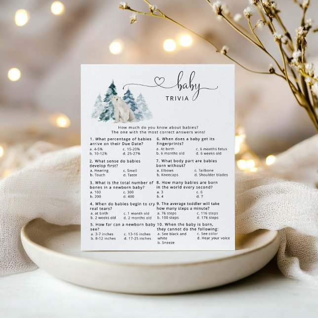 Lámina Oso polar Trivia bebé juego de ducha de bebé (Subido por el creador)