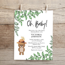 Lámina Oso presupuestal en la invitación Baby Shower de l