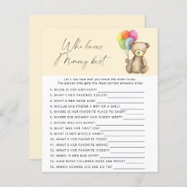 Lámina Oso - Quién conoce el mejor juego de mamá