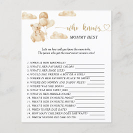 Lámina Oso Quién conoce mejor a mamá