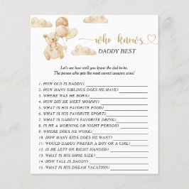 Lámina Oso Quién conoce mejor a papá