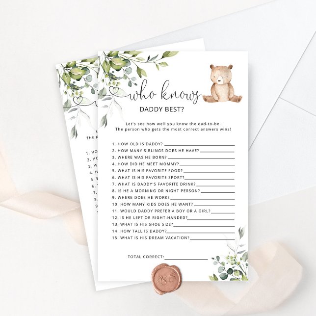 Lámina Oso Quién conoce mejor a papá bebé (Subido por el creador)