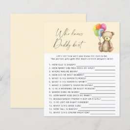 Lámina Oso - Quién conoce mejor al papá juego