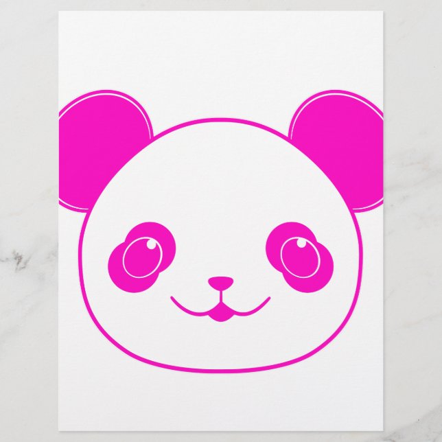 Lámina Oso rosa Kawaii Panda (Anverso)